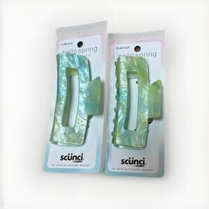 2 PACK Scunci By Conair Hello Spring Collection Large Claw Hair Clips
